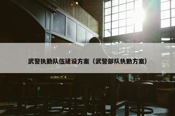 武警执勤队伍建设方案（武警部队执勤方案）