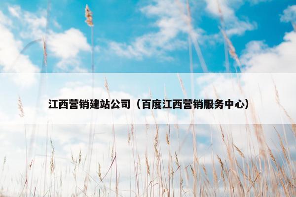 江西营销建站公司（百度江西营销服务中心）