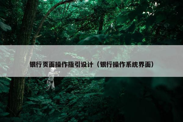 银行页面操作指引设计（银行操作系统界面）