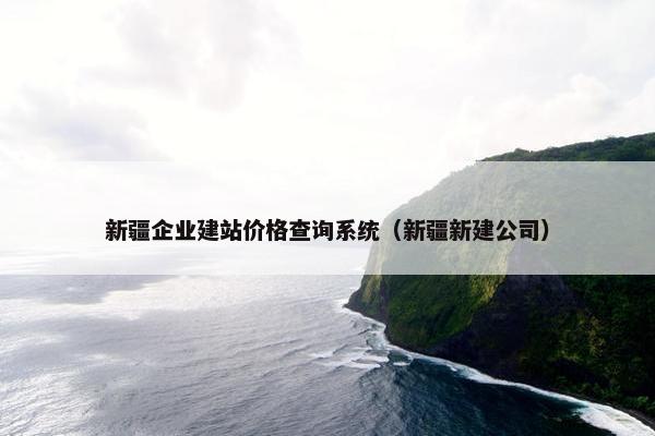 新疆企业建站价格查询系统（新疆新建公司）