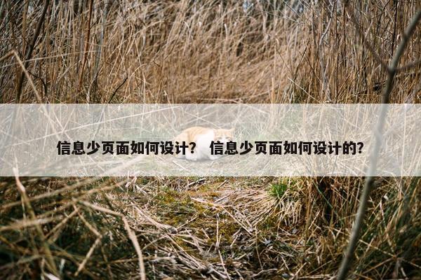 信息少页面如何设计？ 信息少页面如何设计的？