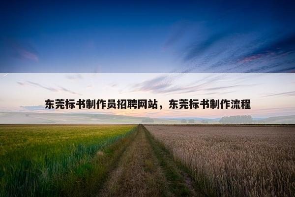 东莞标书制作员招聘网站，东莞标书制作流程