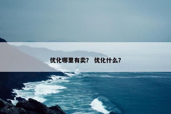 优化哪里有卖？ 优化什么？