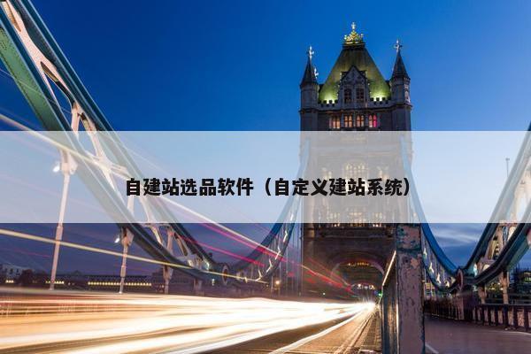 自建站选品软件（自定义建站系统）