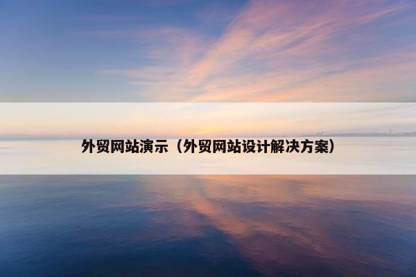 外贸网站演示（外贸网站设计解决方案）
