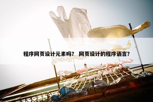 程序网页设计元素吗？ 网页设计的程序语言？