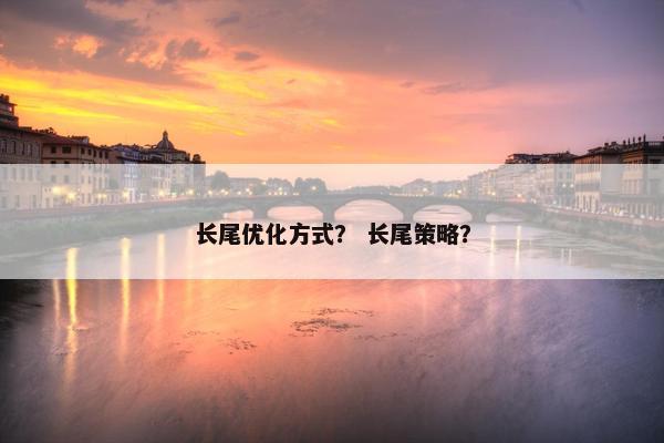 长尾优化方式？ 长尾策略？