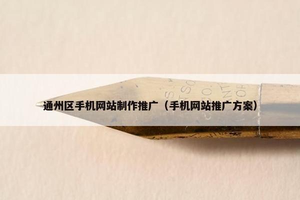 通州区手机网站制作推广（手机网站推广方案）