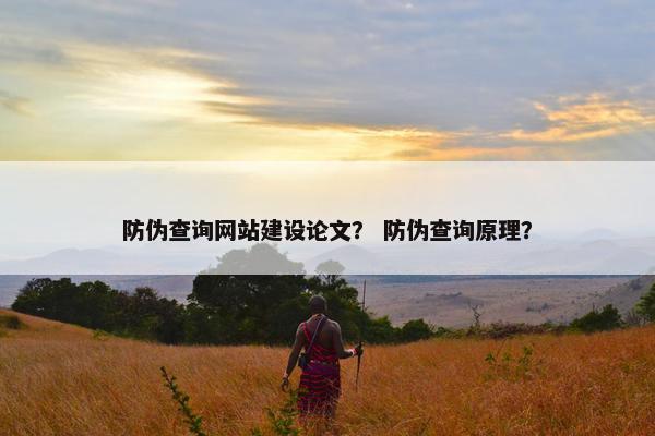 防伪查询网站建设论文？ 防伪查询原理？