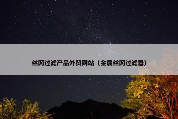 丝网过滤产品外贸网站（金属丝网过滤器）