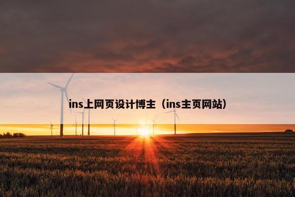 ins上网页设计博主（ins主页网站）