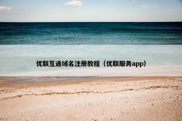 优联互通域名注册教程（优联服务app）