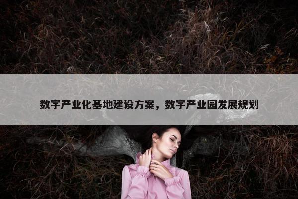 数字产业化基地建设方案，数字产业园发展规划