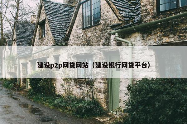 建设p2p网贷网站（建设银行网贷平台）