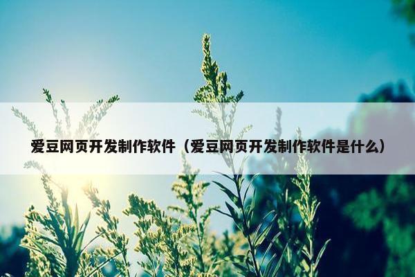 爱豆网页开发制作软件（爱豆网页开发制作软件是什么）