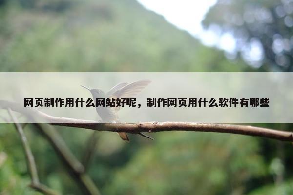 网页制作用什么网站好呢，制作网页用什么软件有哪些
