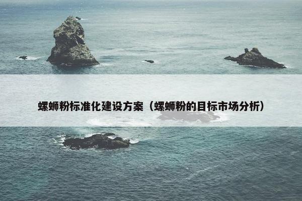 螺蛳粉标准化建设方案（螺蛳粉的目标市场分析）