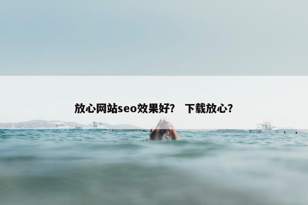 放心网站seo效果好？ 下载放心？