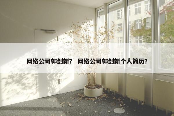 网络公司郭剑新？ 网络公司郭剑新个人简历？