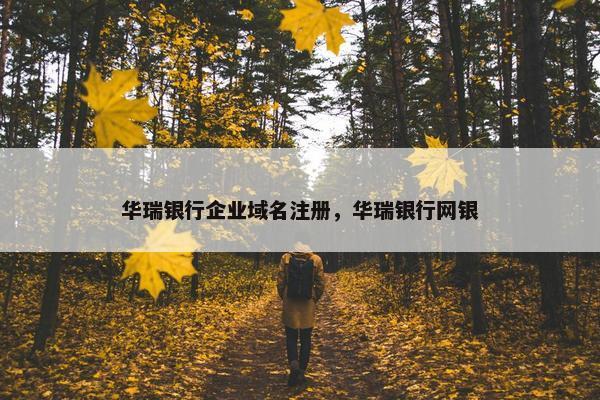 华瑞银行企业域名注册，华瑞银行网银