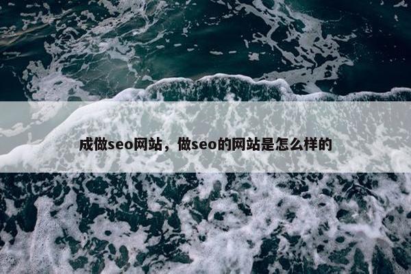 成做seo网站，做seo的网站是怎么样的