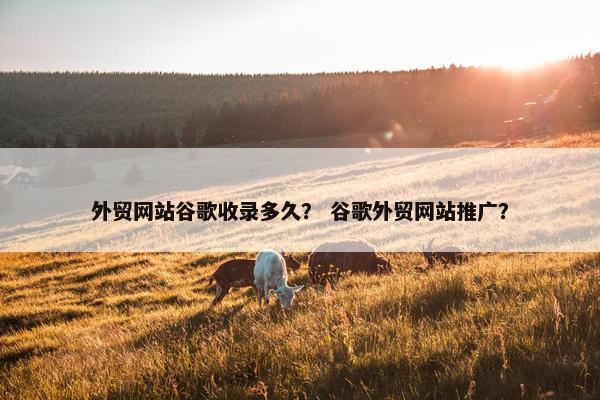 外贸网站谷歌收录多久？ 谷歌外贸网站推广？