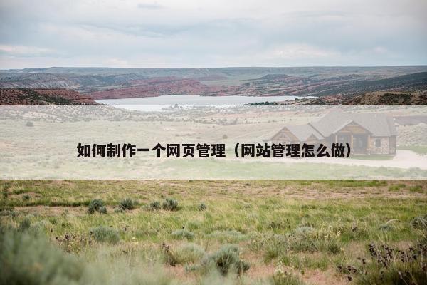 如何制作一个网页管理（网站管理怎么做）