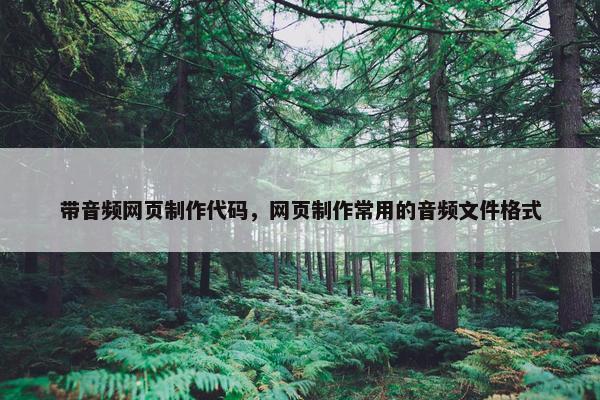 带音频网页制作代码，网页制作常用的音频文件格式