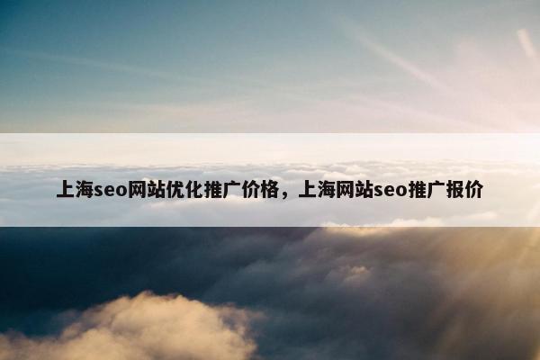 上海seo网站优化推广价格，上海网站seo推广报价