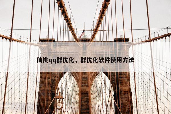 仙桃qq群优化，群优化软件使用方法