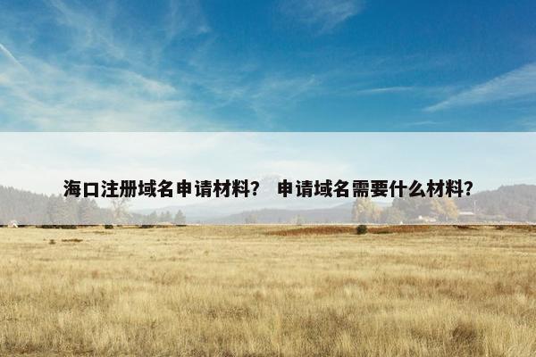海口注册域名申请材料？ 申请域名需要什么材料？