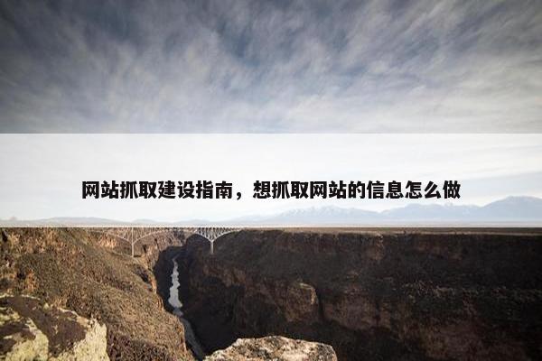 网站抓取建设指南，想抓取网站的信息怎么做