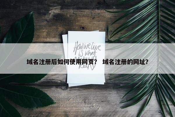 域名注册后如何使用网页？ 域名注册的网址？