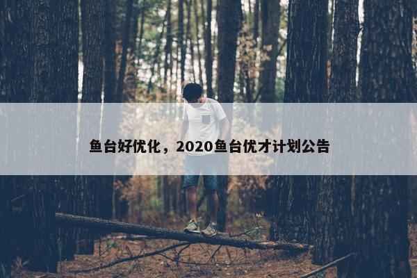鱼台好优化，2020鱼台优才计划公告