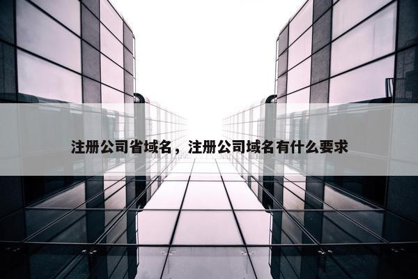 注册公司省域名，注册公司域名有什么要求