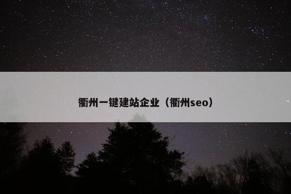 衢州一键建站企业（衢州seo）
