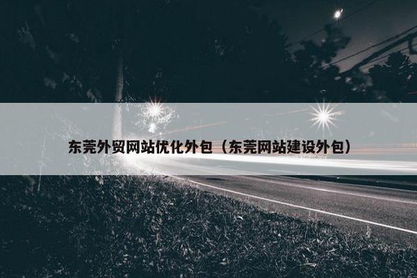 东莞外贸网站优化外包（东莞网站建设外包）