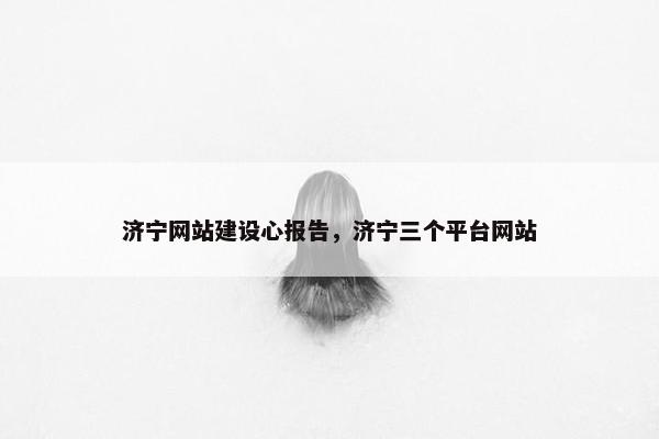 济宁网站建设心报告，济宁三个平台网站