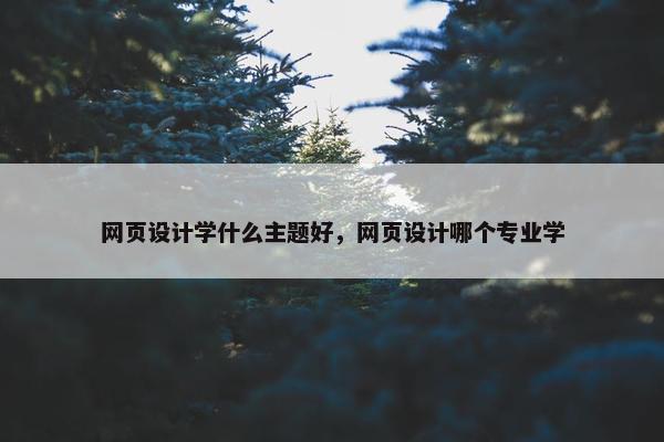 网页设计学什么主题好，网页设计哪个专业学