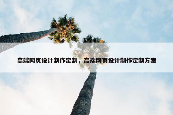 高端网页设计制作定制，高端网页设计制作定制方案