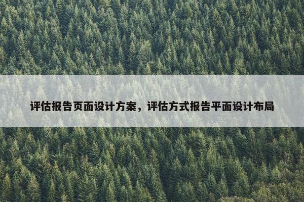 评估报告页面设计方案，评估方式报告平面设计布局