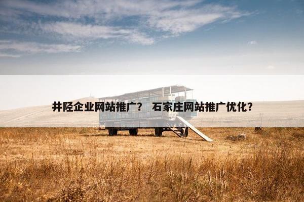 井陉企业网站推广？ 石家庄网站推广优化？