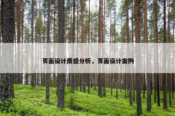 页面设计质感分析，页面设计案例