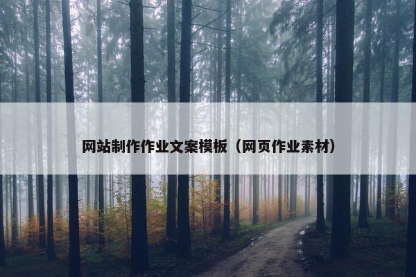 网站制作作业文案模板（网页作业素材）
