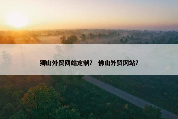 狮山外贸网站定制？ 佛山外贸网站？