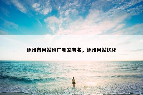涿州市网站推广哪家有名，涿州网站优化