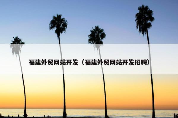 福建外贸网站开发（福建外贸网站开发招聘）