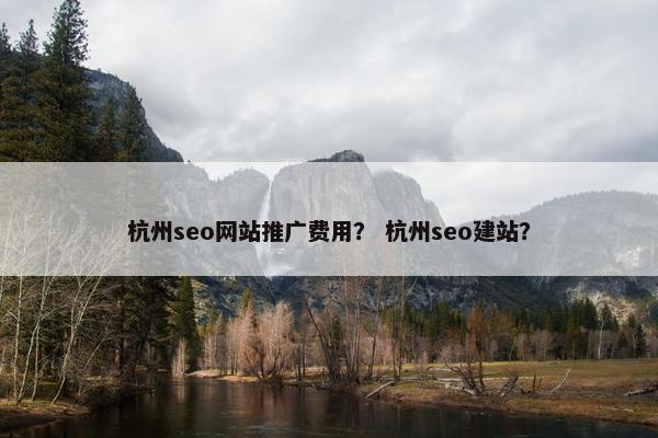 杭州seo网站推广费用？ 杭州seo建站？