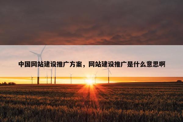 中国网站建设推广方案，网站建设推广是什么意思啊