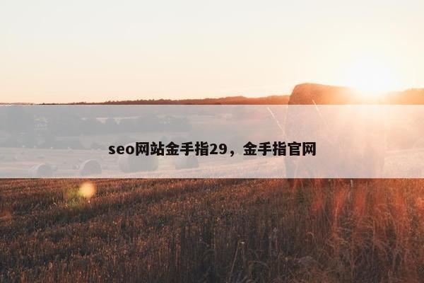 seo网站金手指29，金手指官网